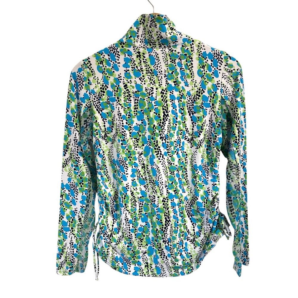 IBKUL Pullover 1/4 Zip Kamila Small S Mockneck Blue Green Athleisure Long Sleeve - Picture 3 of 7